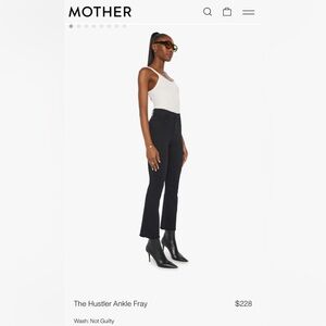 MOTHER The Hustler Ankle Fray Boot Cut Jeans in Black